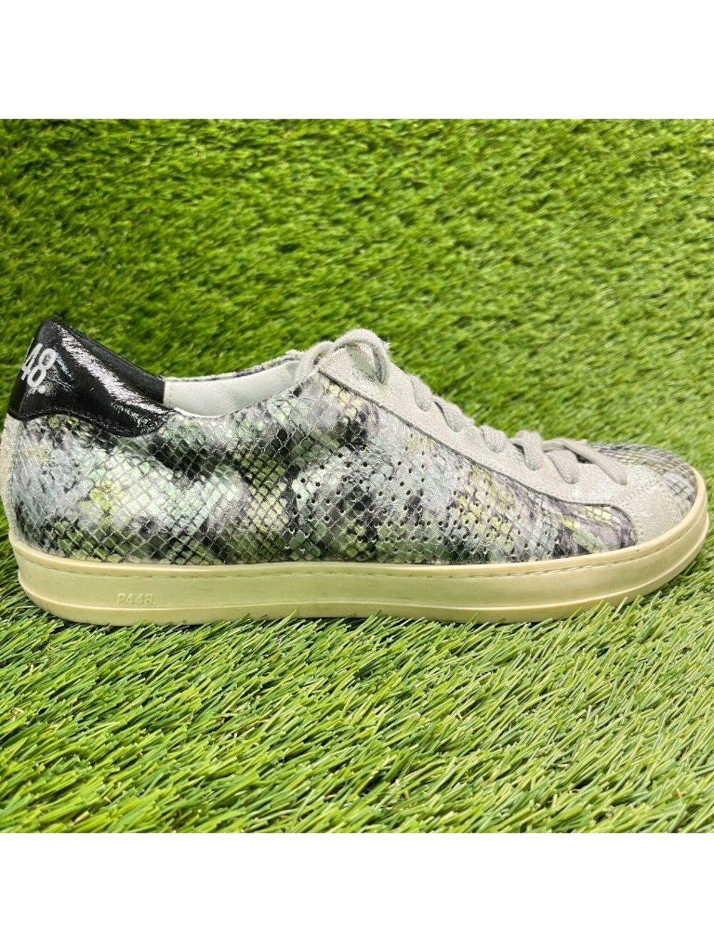 P448 John Wasabi Low Womens Size 8 Gray Casual Classic Walking Shoes Sneakers
